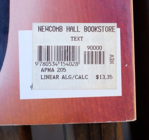 What a textbook cost in 1992